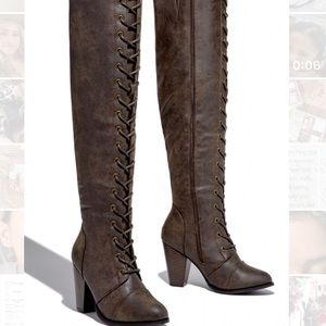 Knee high leather boots